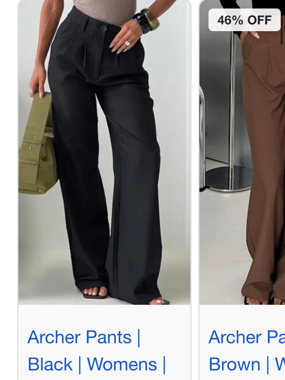 Archer Pant - Princess Polly High-Waist Wide Leg Trousers - Black
